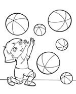 dora the explorer playing with balls