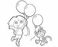 dora and boots with balloons