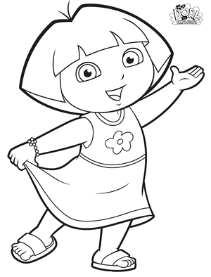 coloring pages dora waving hand
