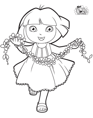 coloring page for dora the explorer