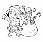 Dora christmas coloring page