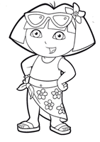 Dora playing dress up